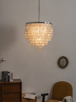 Pearl Shell Chandelier – Natural Shell Disc Pendant Light for Coastal Interiors