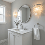 Pearl Shell Wall Sconce – Natural Layered Shell Wall Light for Bedroom, Living Room & Hallway