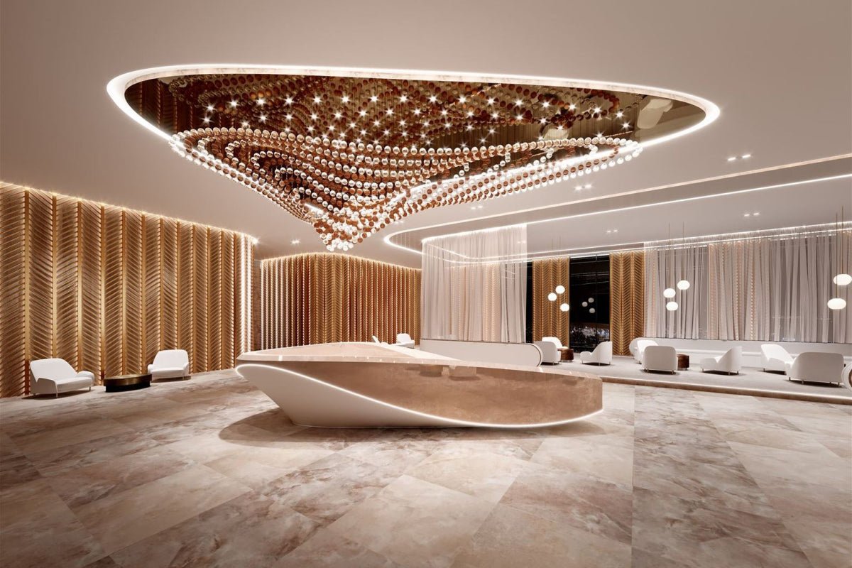 Pearl Wave Crystal Chandelier – Modern Designer LED Pendant Light