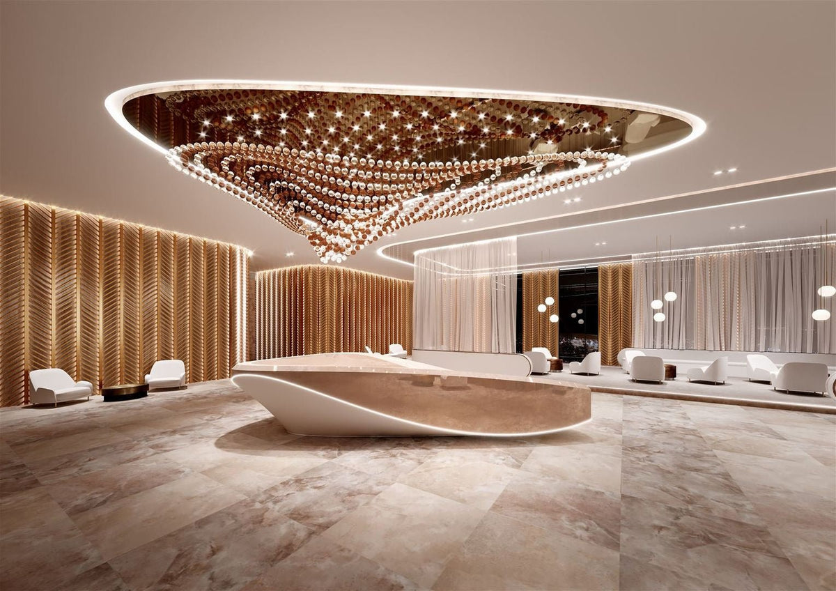 Pearl Wave Crystal Chandelier – Modern Designer LED Pendant Light