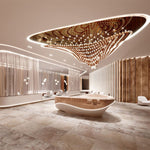 Pearl Wave Crystal Chandelier – Modern Designer LED Pendant Light