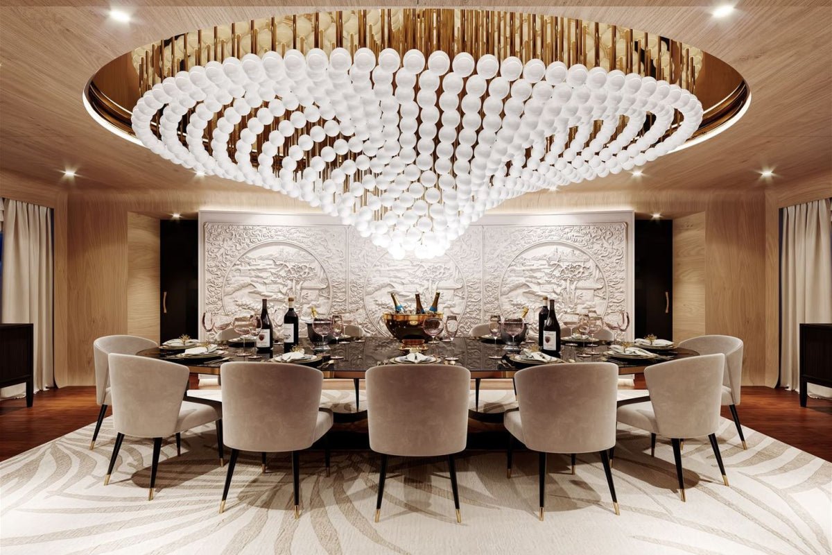 Pearl Wave Crystal Chandelier – Modern Designer LED Pendant Light
