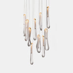 Pearlescent Glass Filament Chandelier – Modern Designer Pendant Light