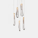 Pearlescent Glass Filament Chandelier – Modern Designer Pendant Light