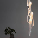 Pearlescent Glass Filament Chandelier – Modern Designer Pendant Light