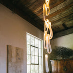 Pearlescent Glass Filament Chandelier – Modern Designer Pendant Light