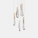 Pearlescent Glass Filament Chandelier – Modern Designer Pendant Light