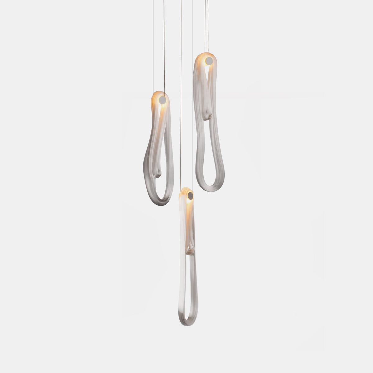 Pearlescent Glass Filament Chandelier – Modern Designer Pendant Light