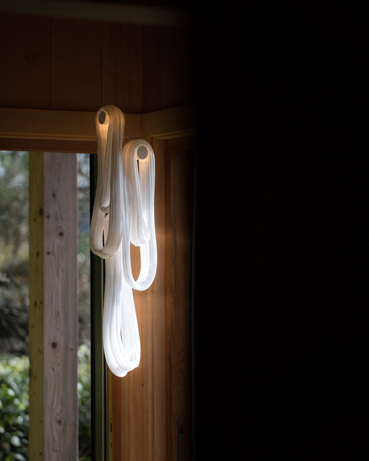 Pearlescent Glass Filament Chandelier – Modern Designer Pendant Light