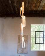 Pearlescent Glass Filament Chandelier – Modern Designer Pendant Light