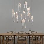 Pearlescent Glass Filament Chandelier – Modern Designer Pendant Light