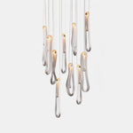 Pearlescent Glass Filament Chandelier – Modern Designer Pendant Light
