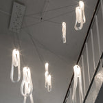 Pearlescent Glass Filament Chandelier – Modern Designer Pendant Light