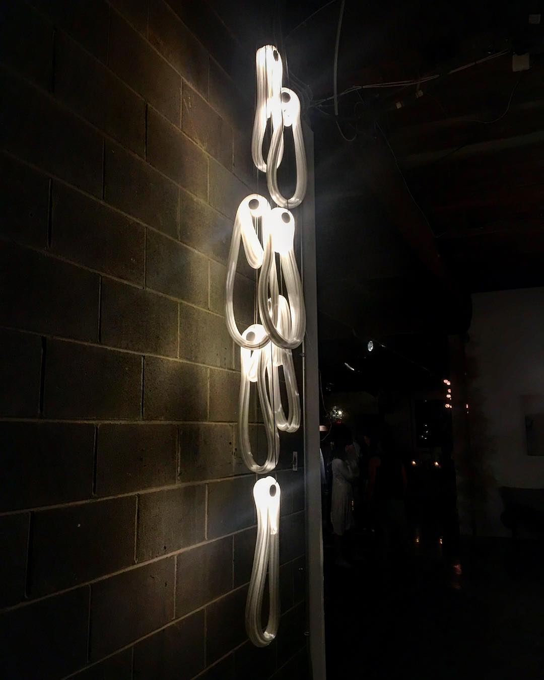 Pearlescent Glass Filament Chandelier – Modern Designer Pendant Light