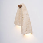 Velo Draped Stone Wall Sconce in Natural Travertine