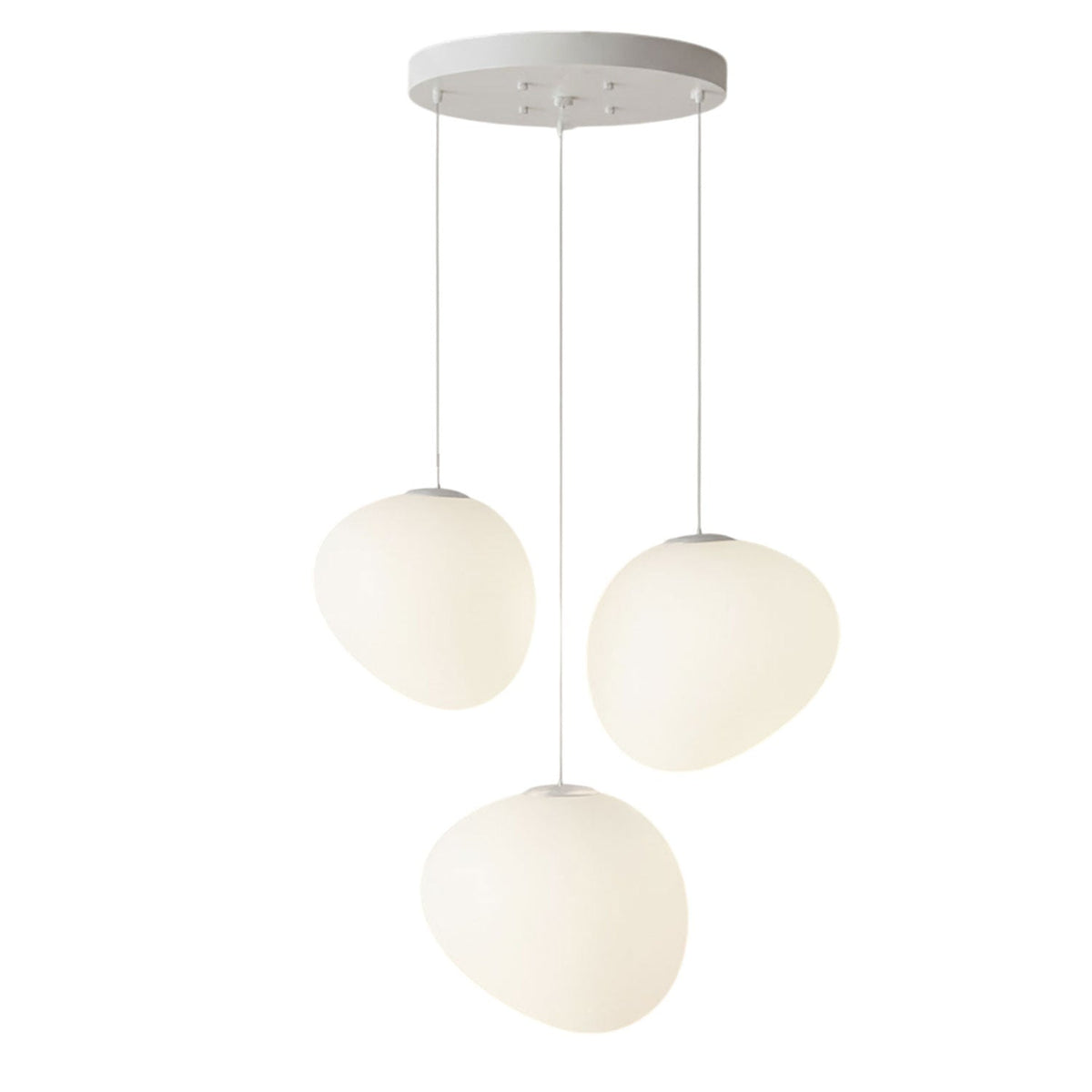 Pebble Glow LED Pendant Light – Sculptural Glass Chandelier for Dining & Living
