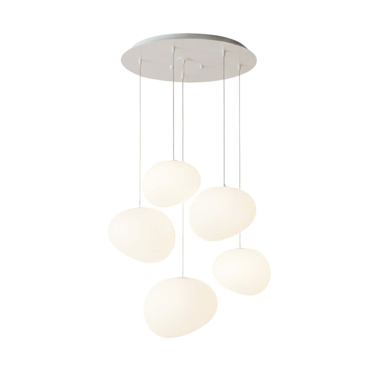 Pebble Glow LED Pendant Light – Sculptural Glass Chandelier for Dining & Living