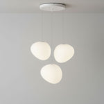 Pebble Glow LED Pendant Light – Sculptural Glass Chandelier for Dining & Living