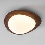 Pebble Flush Mount Ceiling Light with Walnut Grain Finish