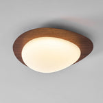 Pebble Flush Mount Ceiling Light with Walnut Grain Finish