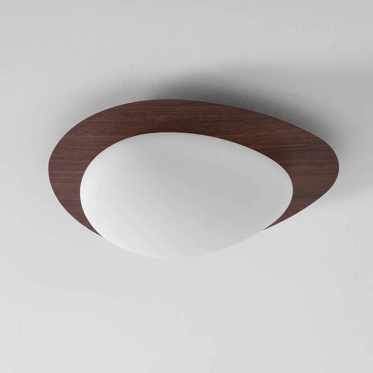 Pebble Flush Mount Ceiling Light with Walnut Grain Finish