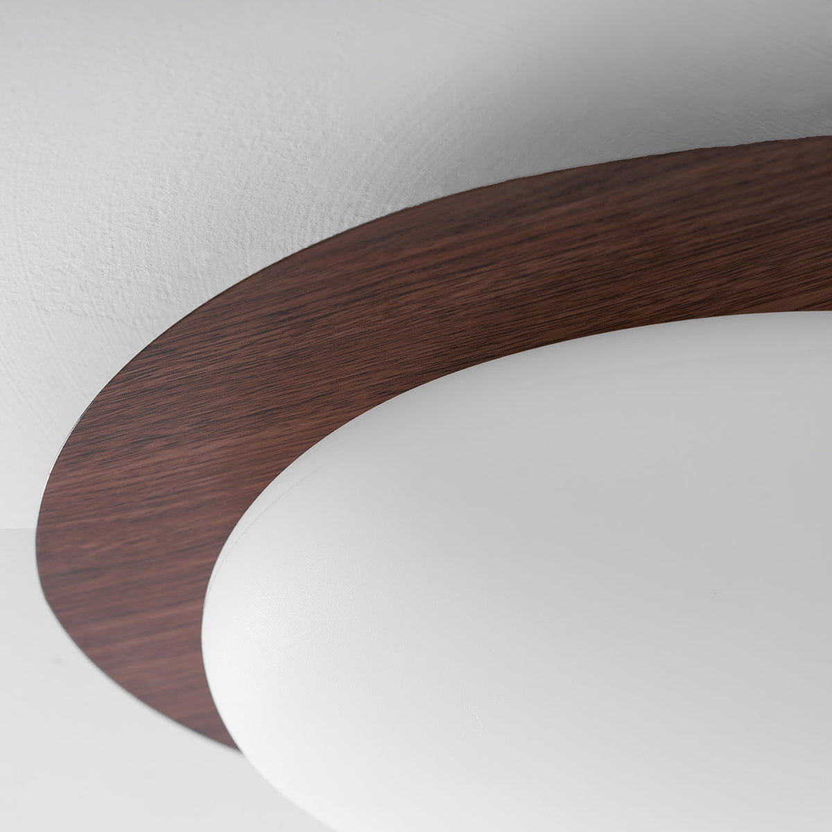Pebble Flush Mount Ceiling Light with Walnut Grain Finish