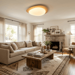 Pebble Flush Mount Ceiling Light with Walnut Grain Finish