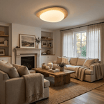 Pebble Flush Mount Ceiling Light with Walnut Grain Finish