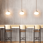 Pebble Sphere Travertine Pendant Light – Organic Modern Hanging Lamp