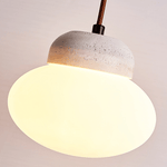 Pebble Sphere Travertine Pendant Light – Organic Modern Hanging Lamp