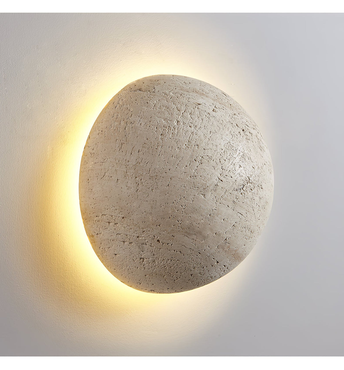 Pebble Stone Wall Sconce in Yellow Travertine | Organic Modern LED Wall Light