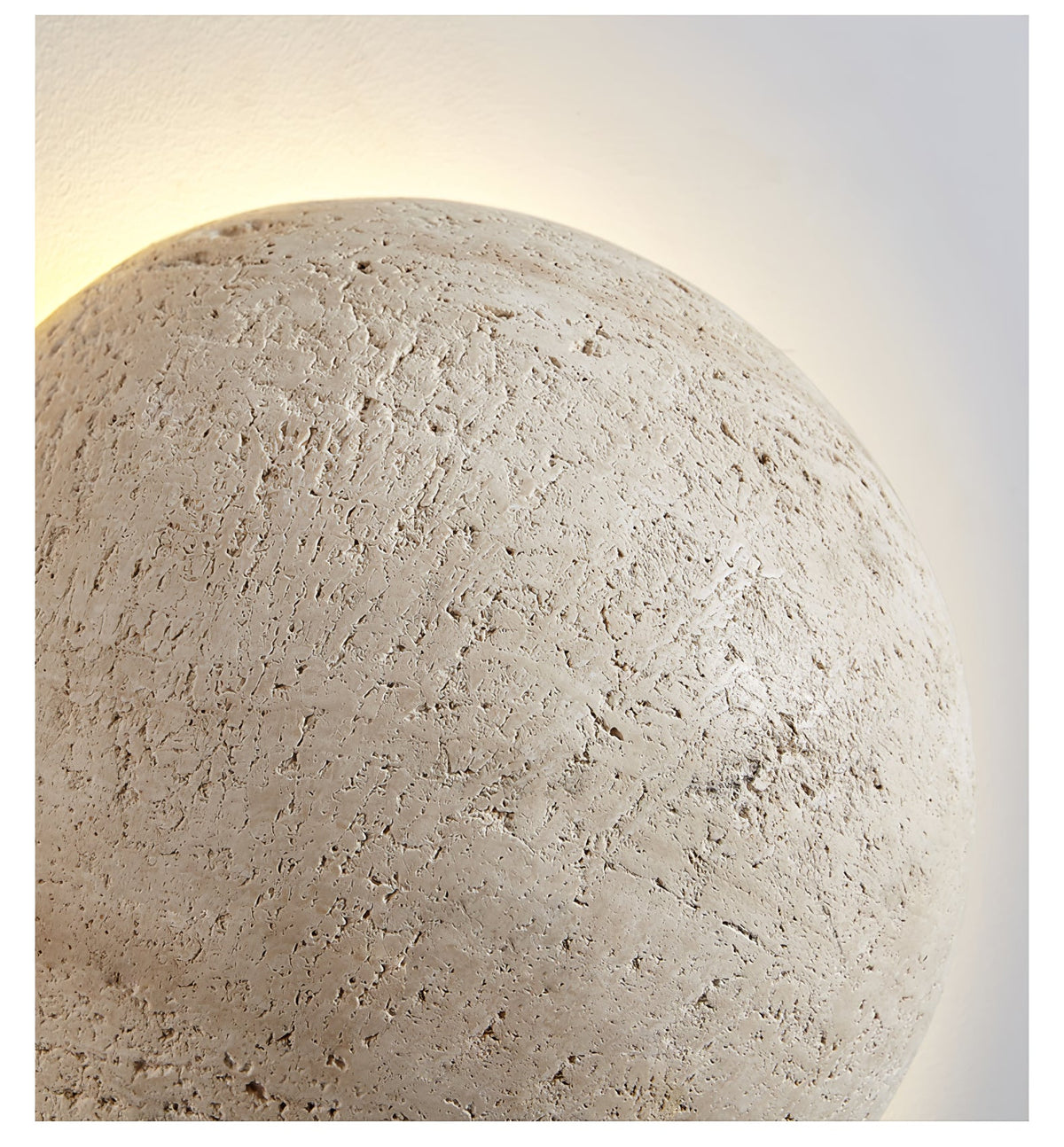 Pebble Stone Wall Sconce in Yellow Travertine | Organic Modern LED Wall Light