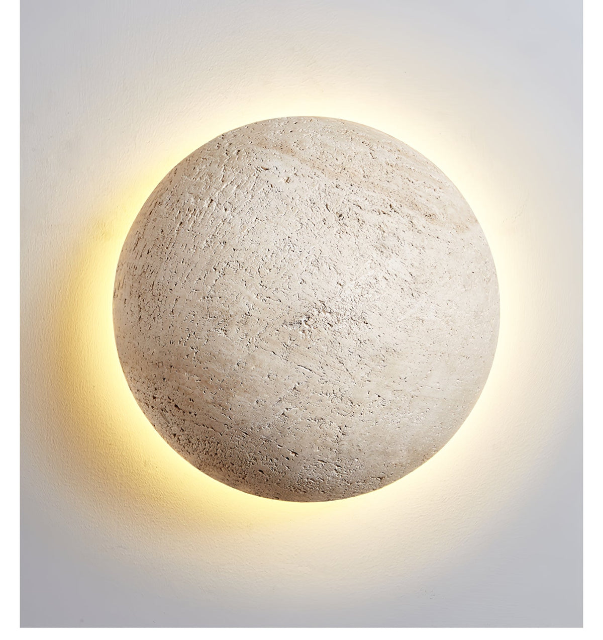 Pebble Stone Wall Sconce in Yellow Travertine | Organic Modern LED Wall Light