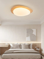 Pebble Flush Mount Ceiling Light with Walnut Grain Finish