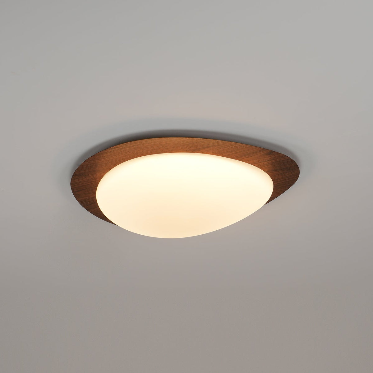 Pebble Flush Mount Ceiling Light with Walnut Grain Finish