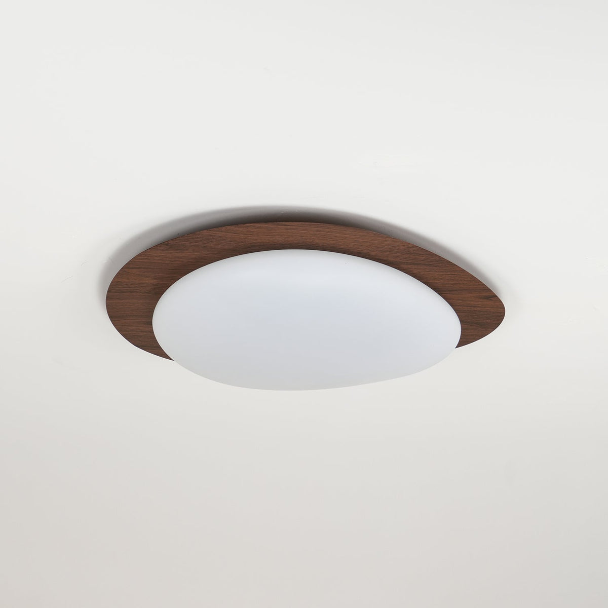Pebble Flush Mount Ceiling Light with Walnut Grain Finish
