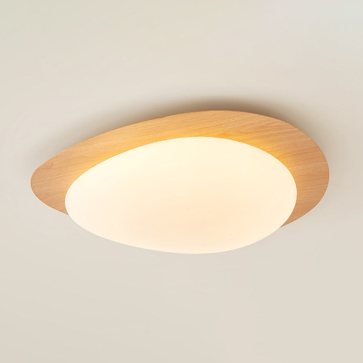 Pebble Flush Mount Ceiling Light with Walnut Grain Finish