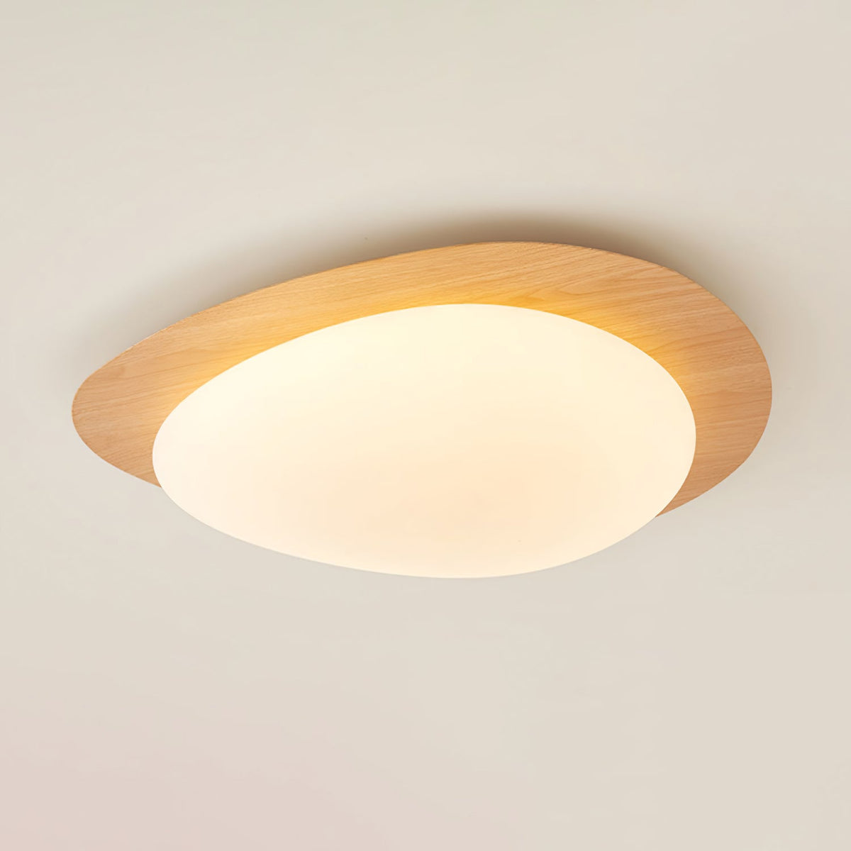 Pebble Flush Mount Ceiling Light with Walnut Grain Finish