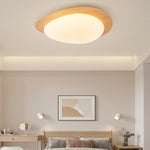 Pebble Flush Mount Ceiling Light with Walnut Grain Finish