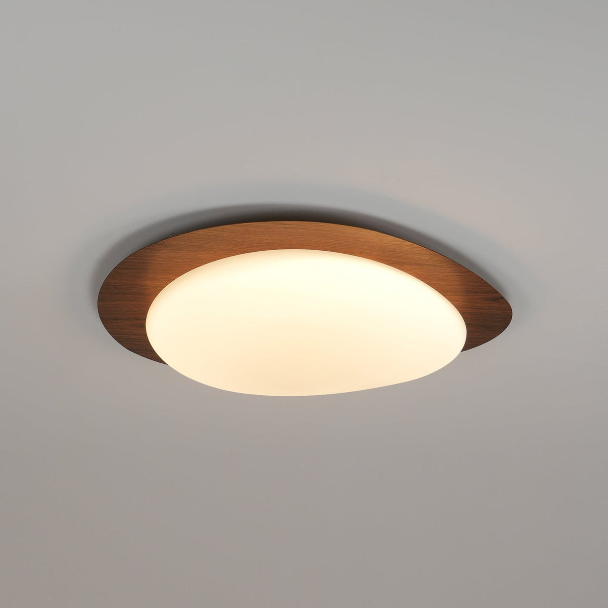 Pebble Flush Mount Ceiling Light with Walnut Grain Finish