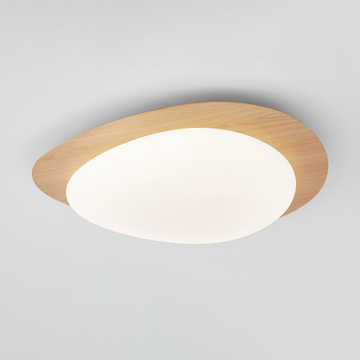Pebble Flush Mount Ceiling Light with Walnut Grain Finish