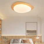 Pebble Flush Mount Ceiling Light with Walnut Grain Finish
