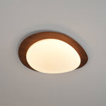 Pebble Flush Mount Ceiling Light with Walnut Grain Finish