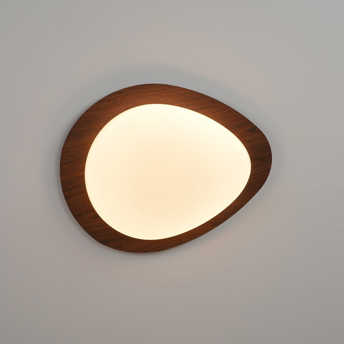 Pebble Flush Mount Ceiling Light with Walnut Grain Finish