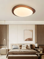 Pebble Flush Mount Ceiling Light with Walnut Grain Finish