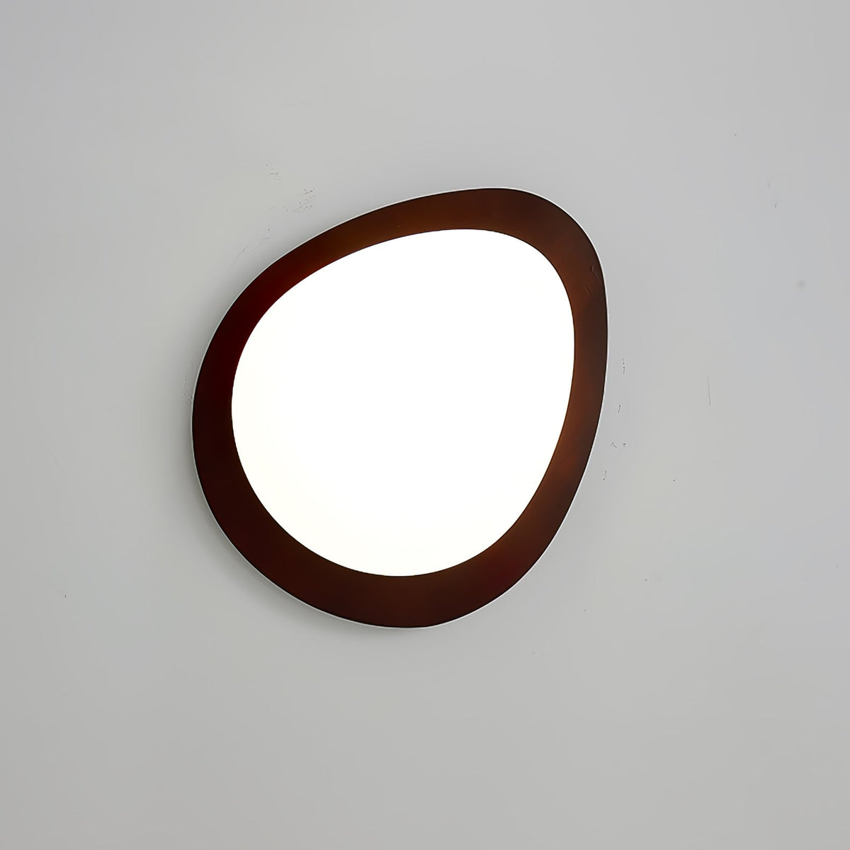 Pebble Walnut Wood LED Flush Mount Ceiling Light for Modern Interiors
