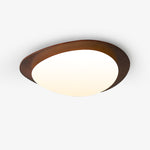 Pebble Walnut Wood LED Flush Mount Ceiling Light for Modern Interiors