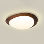 Pebble Walnut Wood LED Flush Mount Ceiling Light for Modern Interiors
