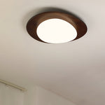 Pebble Walnut Wood LED Flush Mount Ceiling Light for Modern Interiors