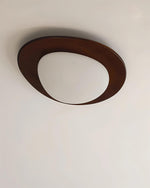 Pebble Walnut Wood LED Flush Mount Ceiling Light for Modern Interiors